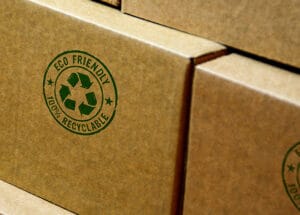 Sustainably made cardboard box.