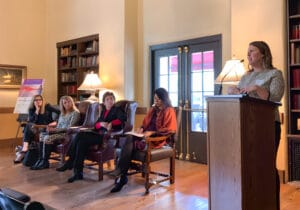 Diversion Strategies Rachel Oster speaking at a WISR event.